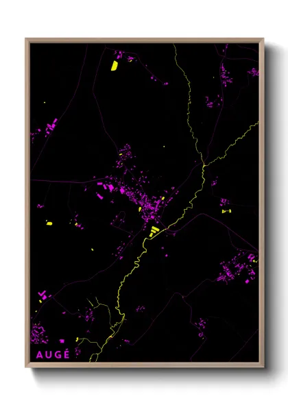Une affiche de carte sur Augé