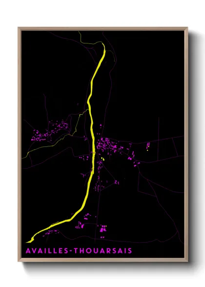 Une affiche de carte sur Availles-Thouarsais