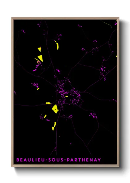 Une affiche de carte sur Beaulieu-sous-Parthenay