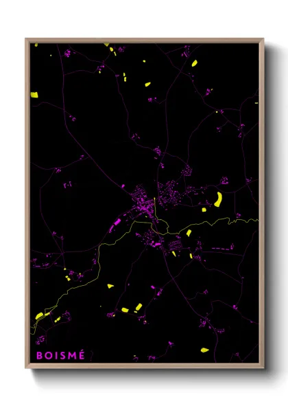 Une affiche de carte sur Boismé