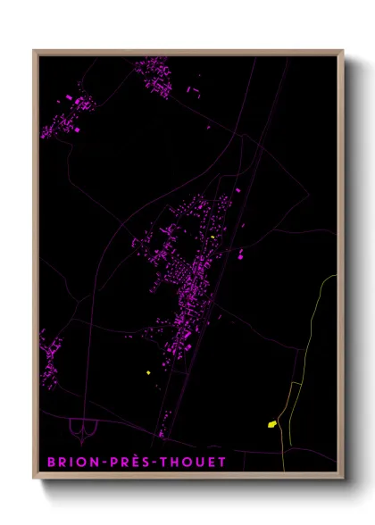 Une affiche de carte sur Brion-près-Thouet