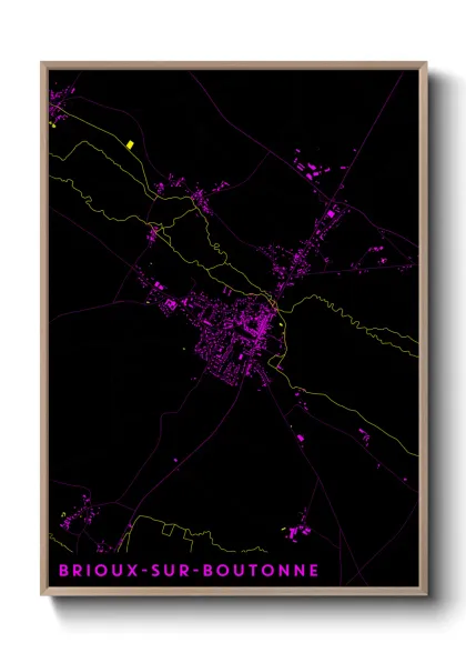 Une affiche de carte sur Brioux-sur-Boutonne