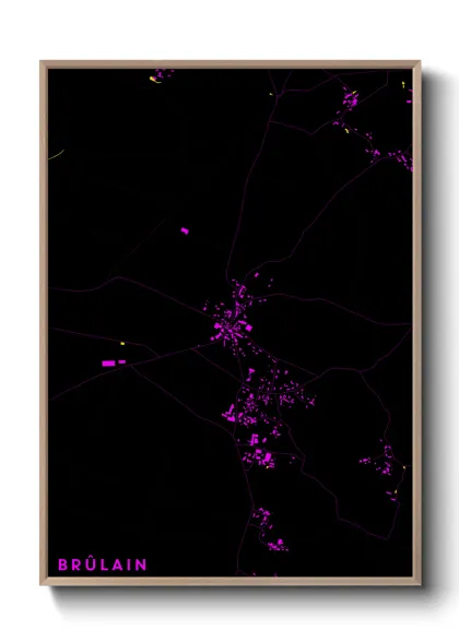 Une affiche de carte sur Brûlain