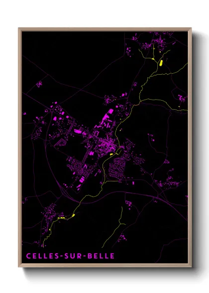 Une affiche de carte sur Celles-sur-Belle