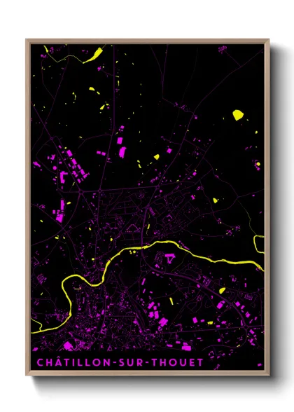 Une affiche de carte sur Châtillon-sur-Thouet