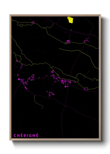 Une affiche de carte sur Chérigné
