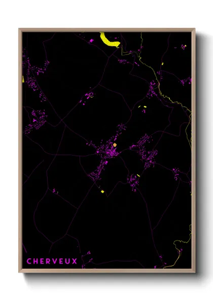 Une affiche de carte sur Cherveux