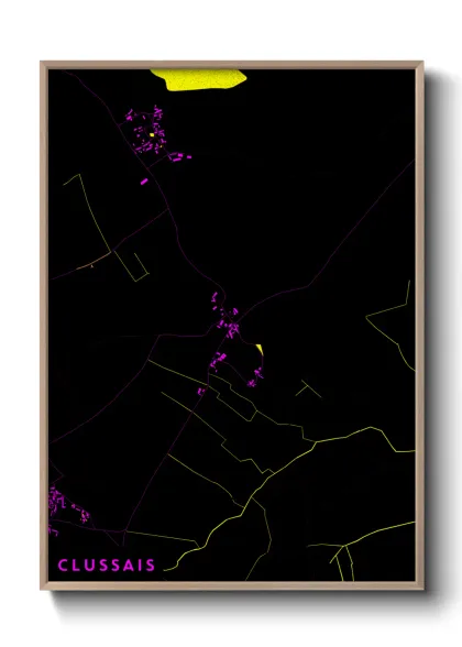 Une affiche de carte sur Clussais