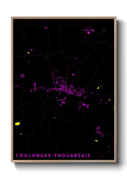 Une affiche de carte sur Coulonges-Thouarsais