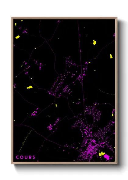 Une affiche de carte sur Cours