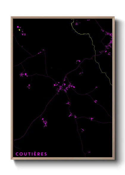 Une affiche de carte sur Coutières