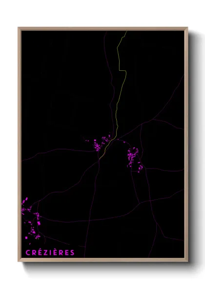 Une affiche de carte sur Crézières