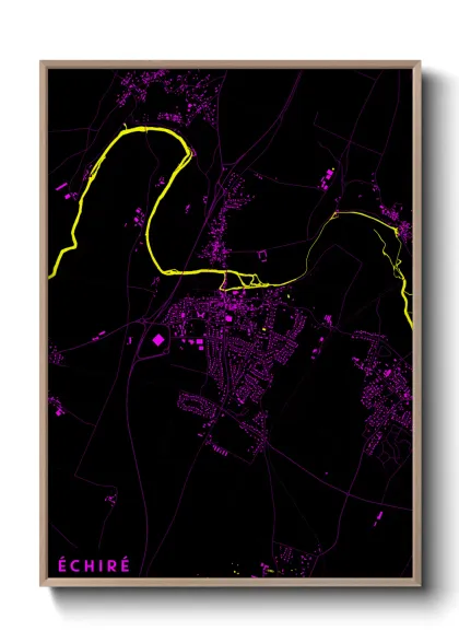 Une affiche de carte sur Échiré