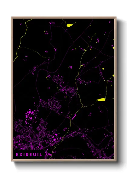 Une affiche de carte sur Exireuil