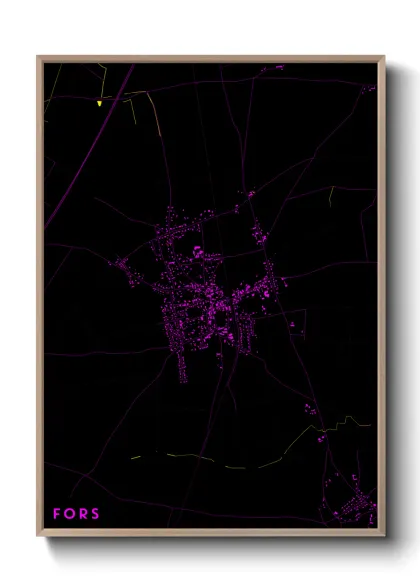 Une affiche de carte sur Fors