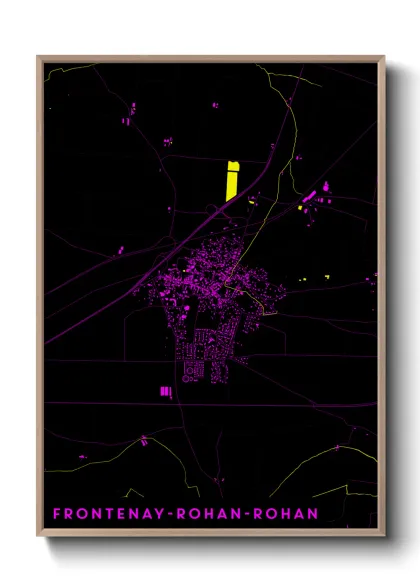 Une affiche de carte sur Frontenay-Rohan-Rohan