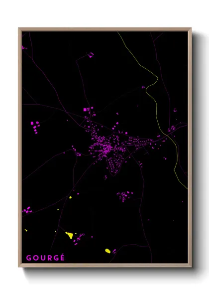 Une affiche de carte sur Gourgé