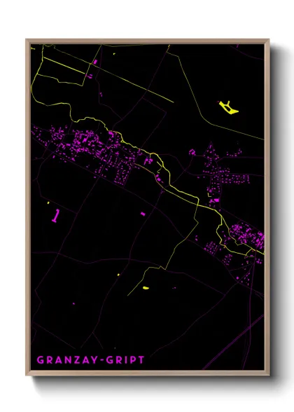Une affiche de carte sur Granzay-Gript