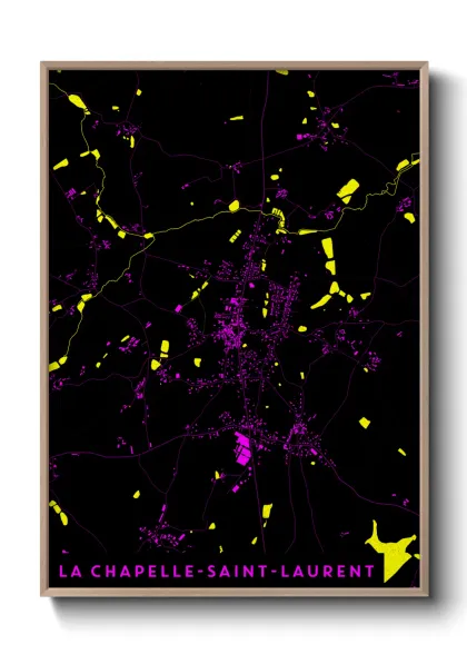 Une affiche de carte sur La Chapelle-Saint-Laurent