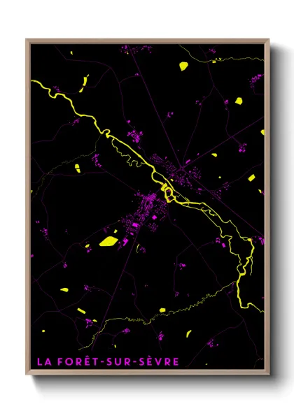 Une affiche de carte sur La Forêt-sur-Sèvre