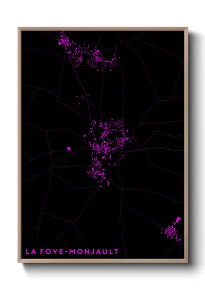 Une affiche de carte sur La Foye-Monjault