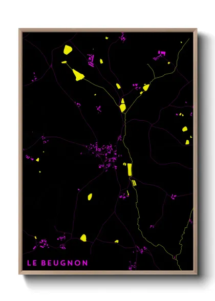 Une affiche de carte sur Le Beugnon