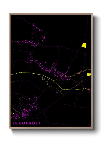 Une affiche de carte sur Le Bourdet