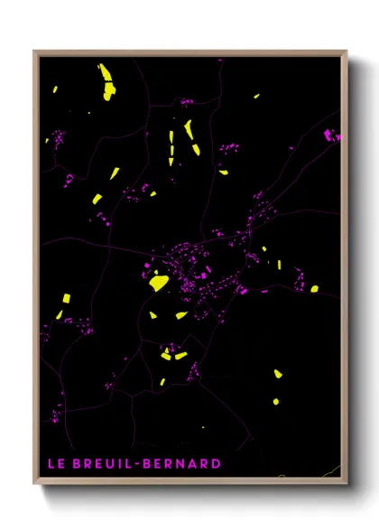 Une affiche de carte sur Le Breuil-Bernard