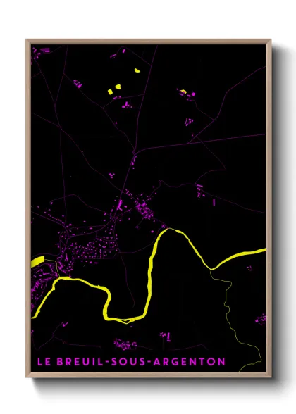 Une affiche de carte sur Le Breuil-sous-Argenton