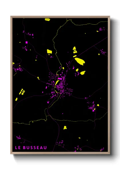 Une affiche de carte sur Le Busseau