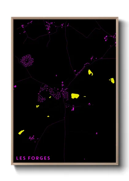 Une affiche de carte sur Les Forges