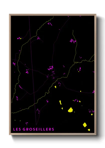 Une affiche de carte sur Les Groseillers