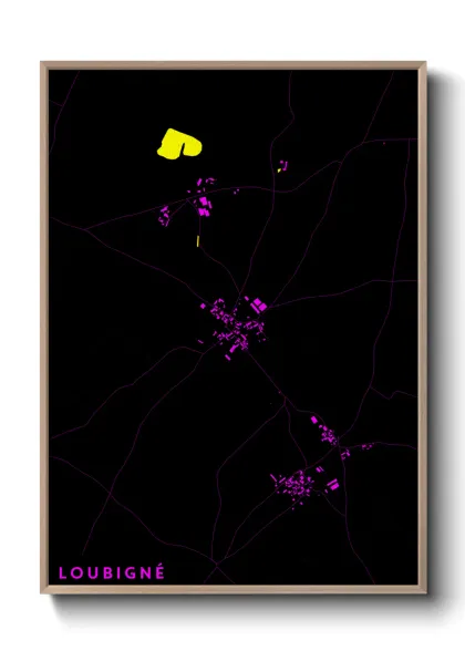 Une affiche de carte sur Loubigné