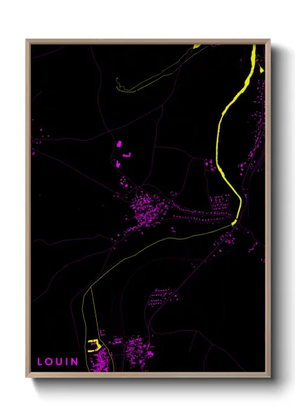 Une affiche de carte sur Louin