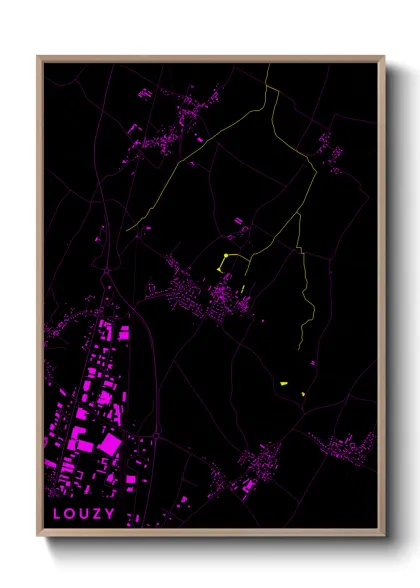 Une affiche de carte sur Louzy