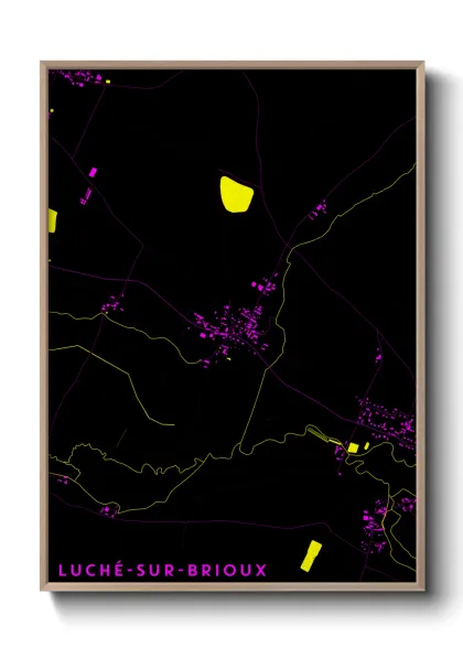 Une affiche de carte sur Luché-sur-Brioux
