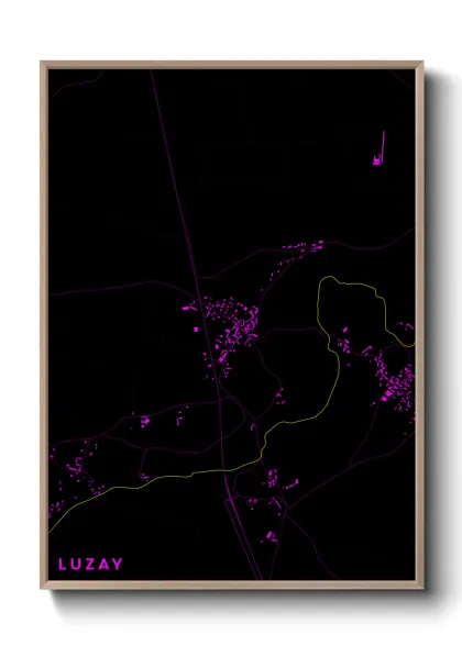 Une affiche de carte sur Luzay