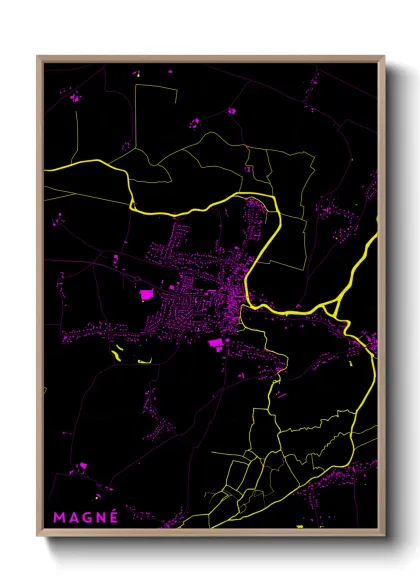 Une affiche de carte sur Magné