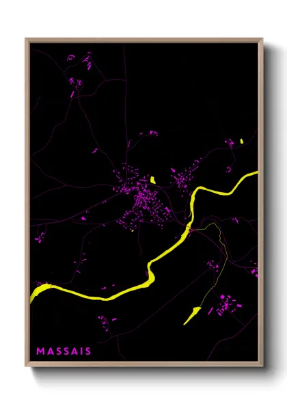 Une affiche de carte sur Massais