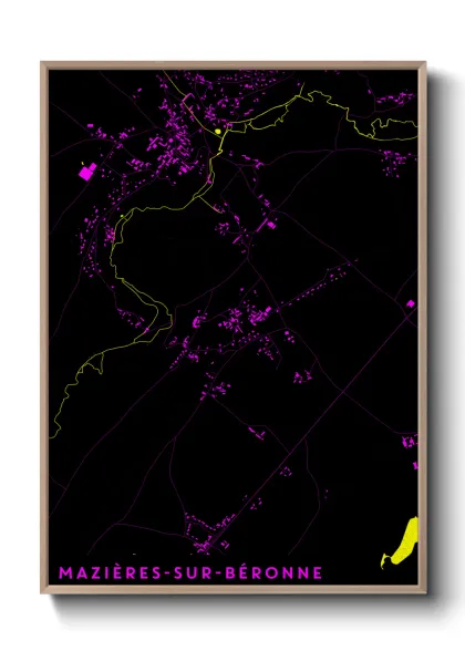 Une affiche de carte sur Mazières-sur-Béronne