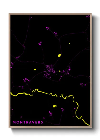 Une affiche de carte sur Montravers