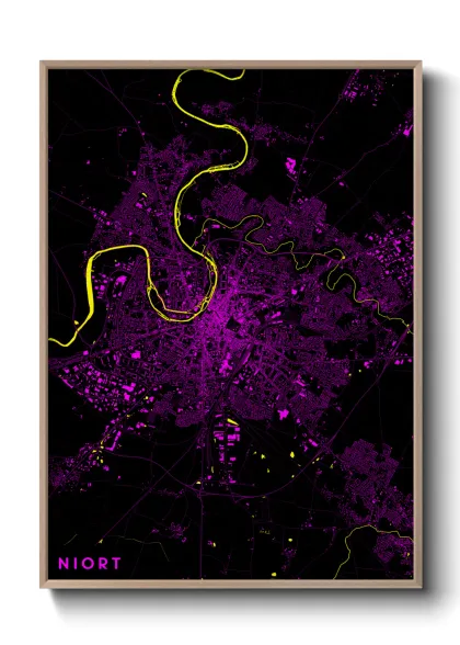 Une affiche de carte sur Niort