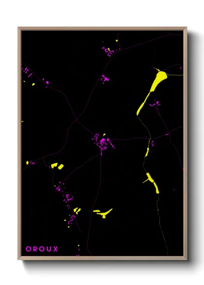 Une affiche de carte sur Oroux
