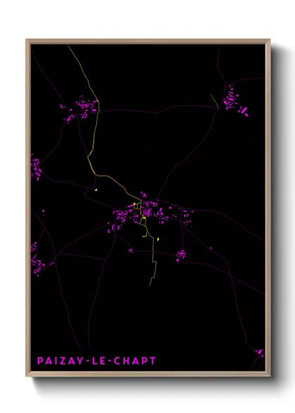 Une affiche de carte sur Paizay-le-Chapt