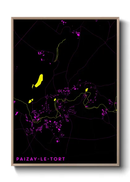 Une affiche de carte sur Paizay-le-Tort