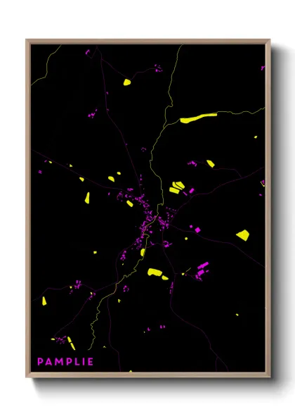 Une affiche de carte sur Pamplie