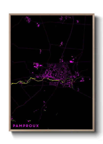 Une affiche de carte sur Pamproux