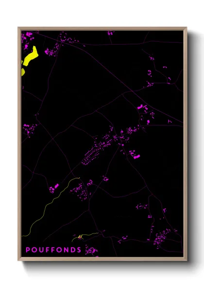 Une affiche de carte sur Pouffonds