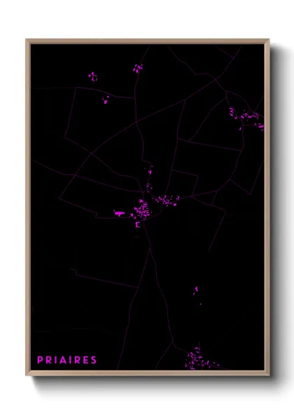 Une affiche de carte sur Priaires