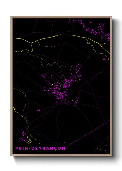 Une affiche de carte sur Prin-Deyrançon